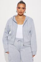 Heather Grey Hoodie with cropped