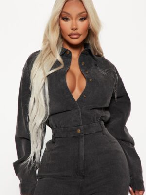 Jumpsuit in Black and Denim