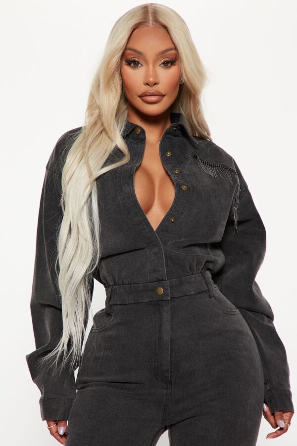 Jumpsuit in Black and Denim
