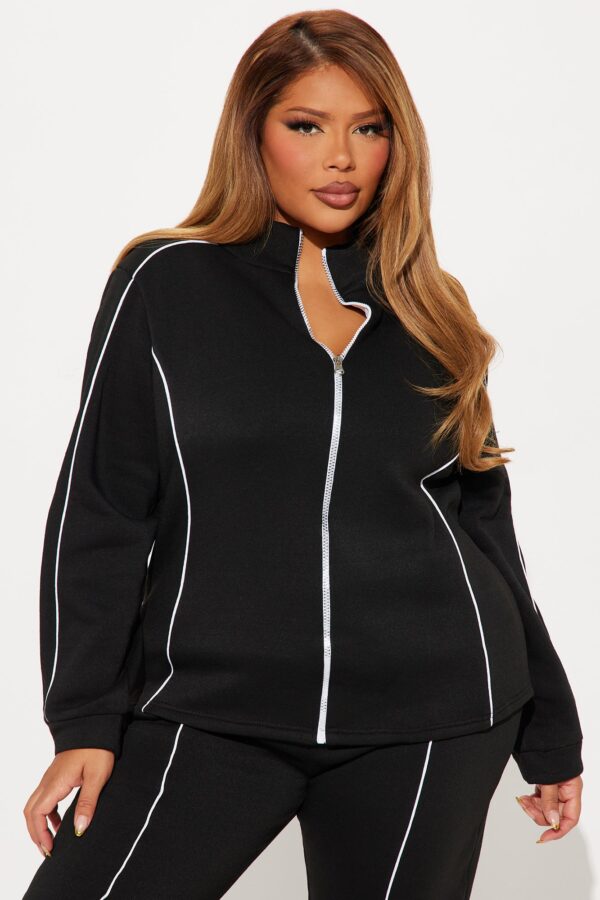 Mock-Neck Pants in Black and White