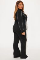 Mock-Neck Pants in Black and White