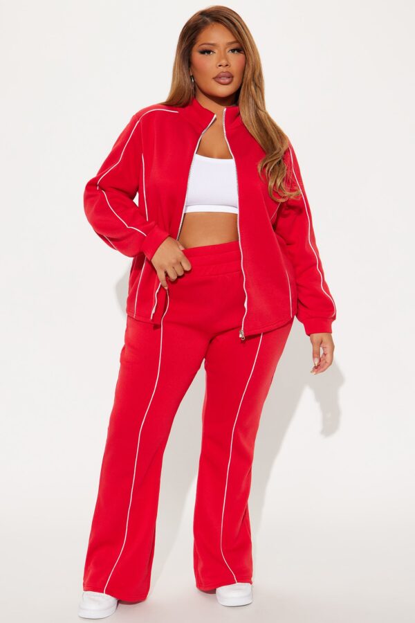 Red Mock-Neck Pants