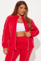 Red Mock-Neck Pants