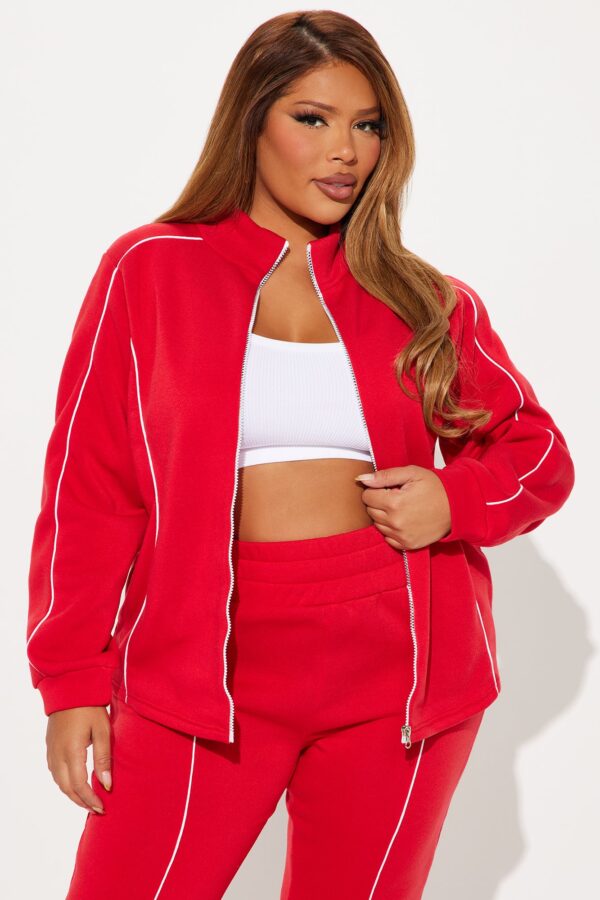 Red Mock-Neck Pants