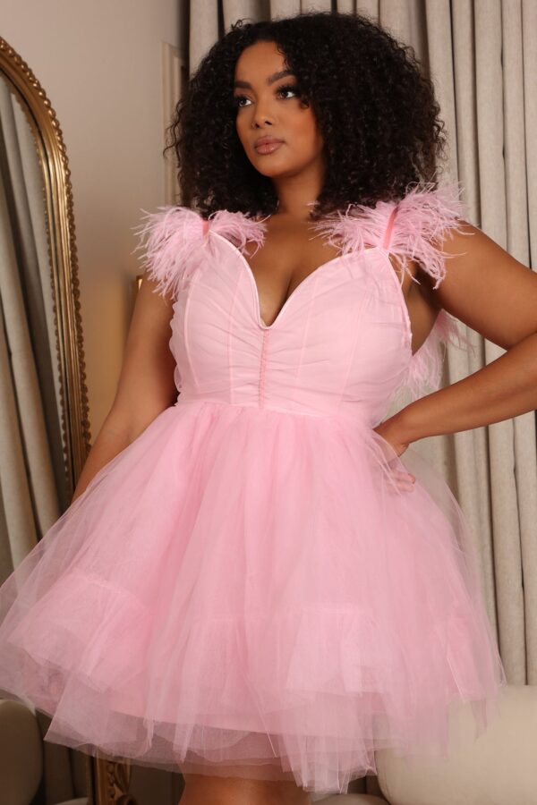 V-Neck Dress in Pink