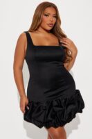 Square-Neck Dress in Black
