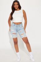 Shorts in Blue and Denim 70% cotton