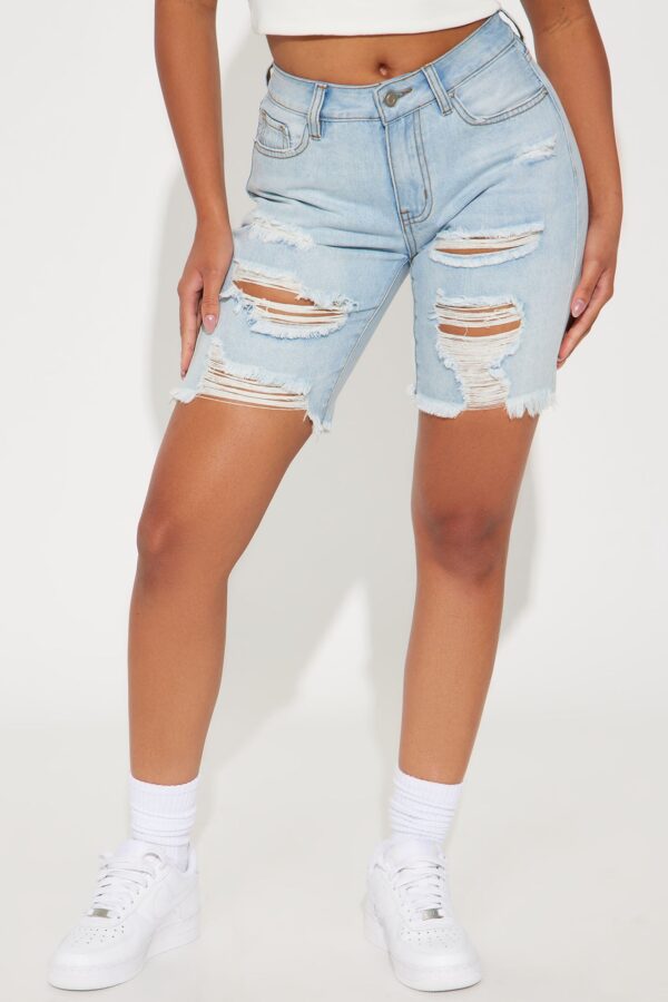 Shorts in Blue and Denim 70% cotton