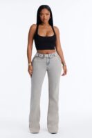 The Wild West Low Rise Belted Flare Leg Jeans - Light Wash