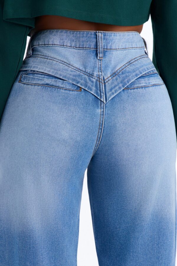 Up To Me Cargo Non Stretch Straight Leg Jeans - Medium Wash