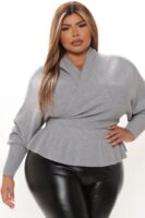 Gray Pullover with v-neck