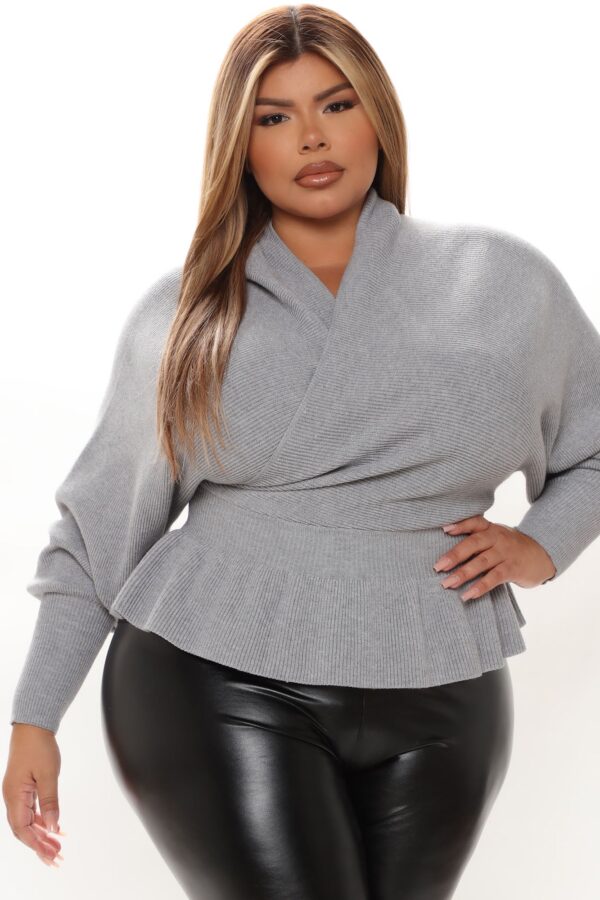 Gray Pullover with v-neck