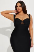 Charline Tulle Bandage Gown - Black