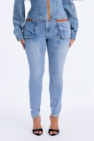 Fuel Up High Rise Skinny Moto Jeans - Light Wash