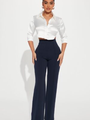 Navy Wide-Leg Dress