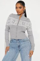 Mock-Neck Sweater in Gray