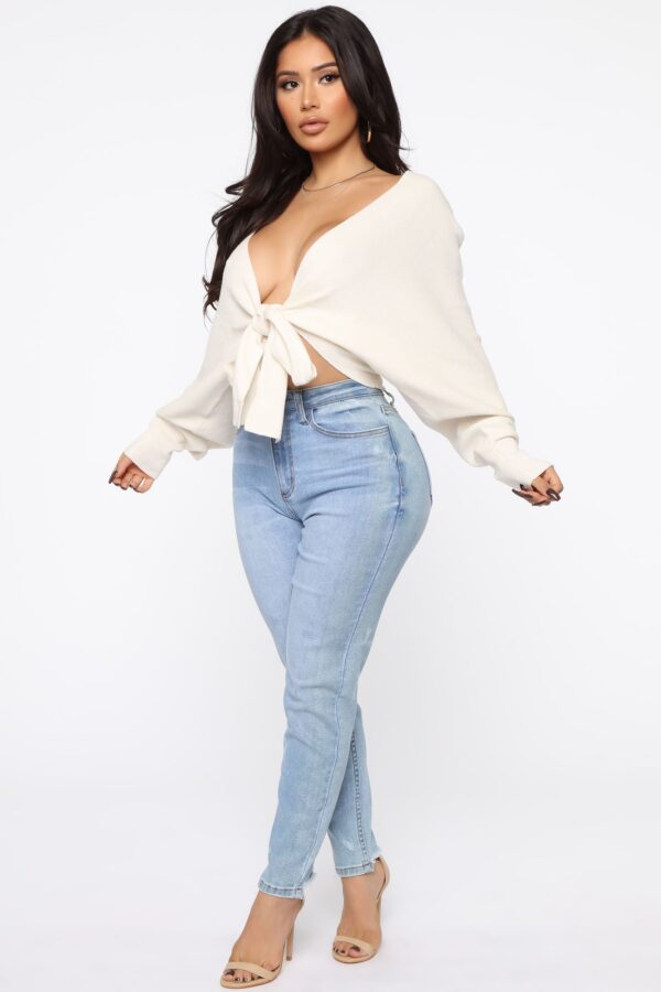 Cream V-Neck Sweater