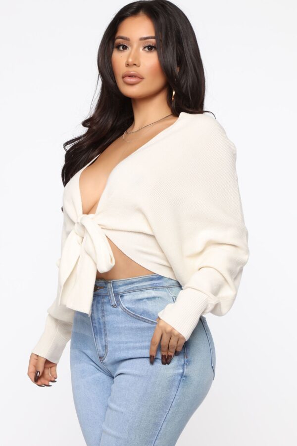 Cream V-Neck Sweater