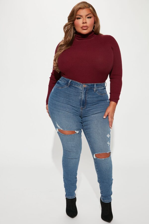 Burgundy Turtleneck Pullover