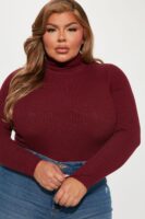 Burgundy Turtleneck Pullover