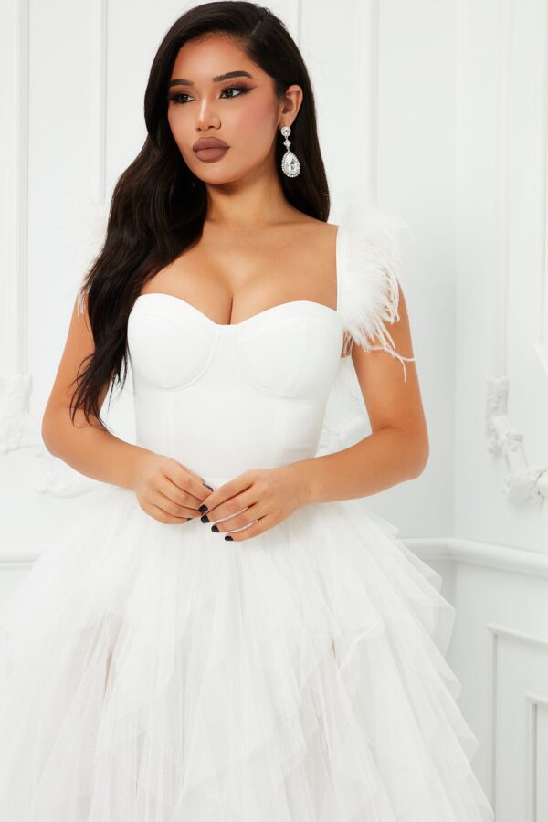 Contrast Dress in White