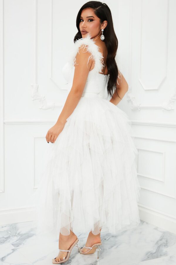 Contrast Dress in White