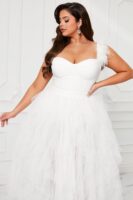Contrast Dress in White