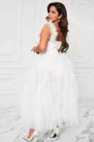 Contrast Dress in White