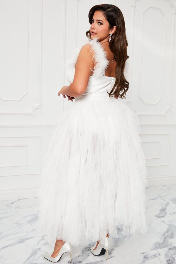 Contrast Dress in White