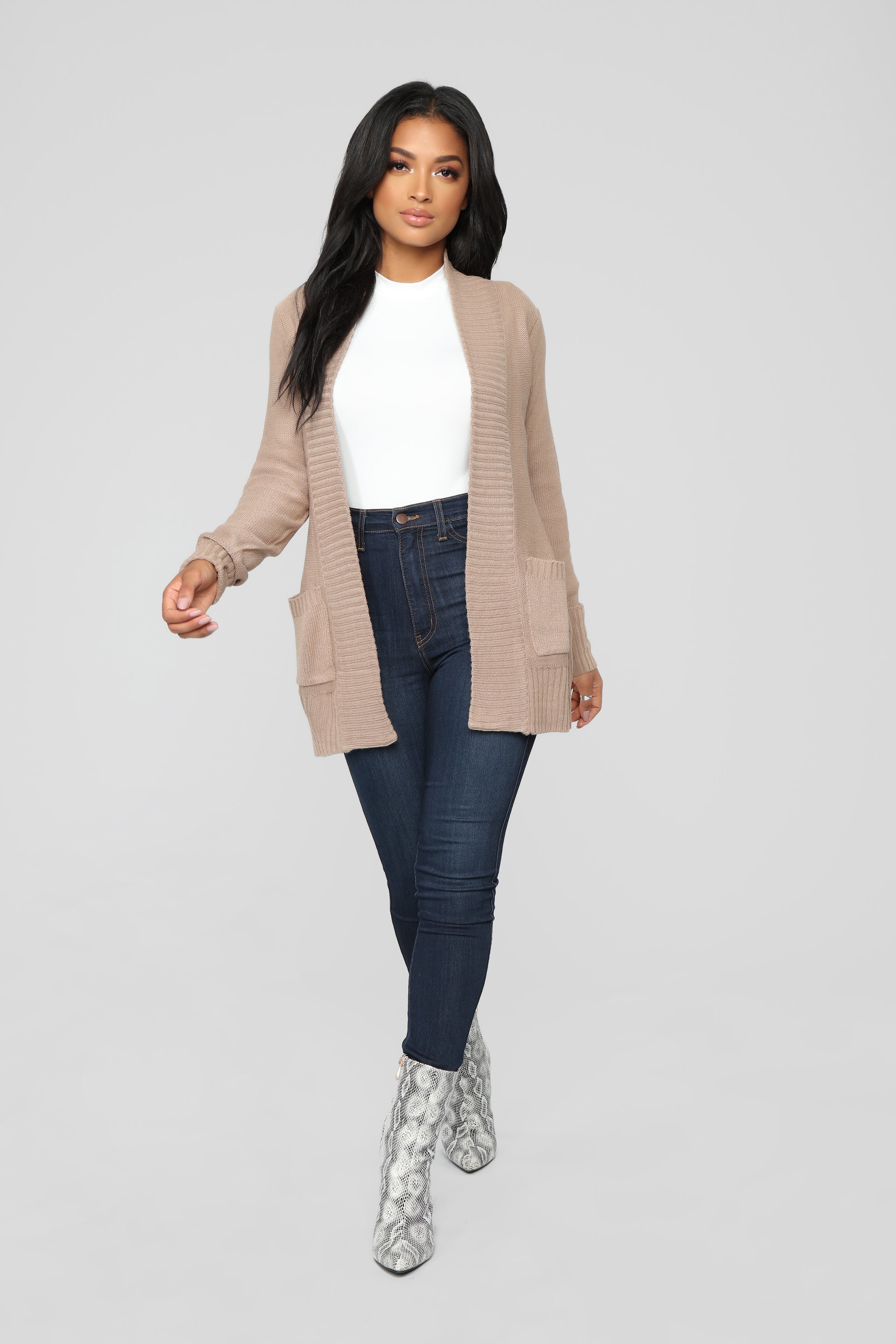 Ladies Kit Khaki Cardigan