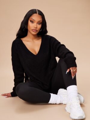 Black V-Neck Sweater