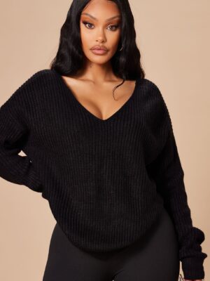 Black V-Neck Sweater