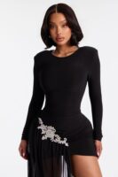Contrast Dress in Black