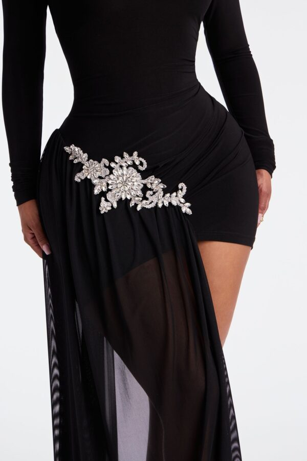 Contrast Dress in Black