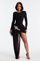 Contrast Dress in Black