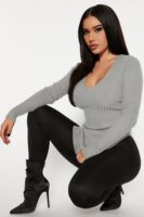 Ladies Kit Heather Grey Sweater