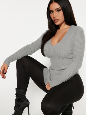 Ladies Kit Heather Grey Sweater