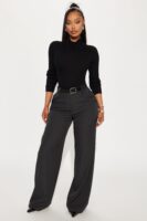 Wide-Leg Pants in Charcoal