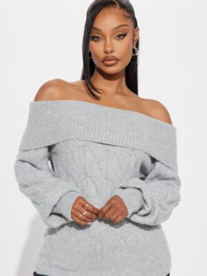 Ribbed Sweater in Gray