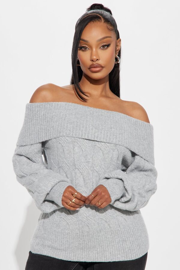 Ribbed Sweater in Gray