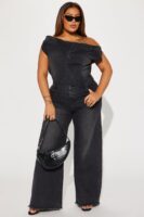 Jumpsuit in Black and Denim 100% cotton