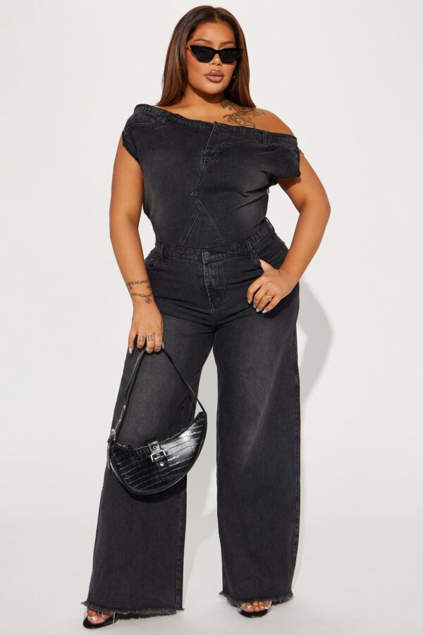 Jumpsuit in Black and Denim 100% cotton