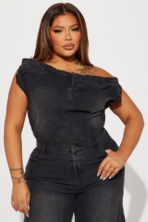 Jumpsuit in Black and Denim 100% cotton