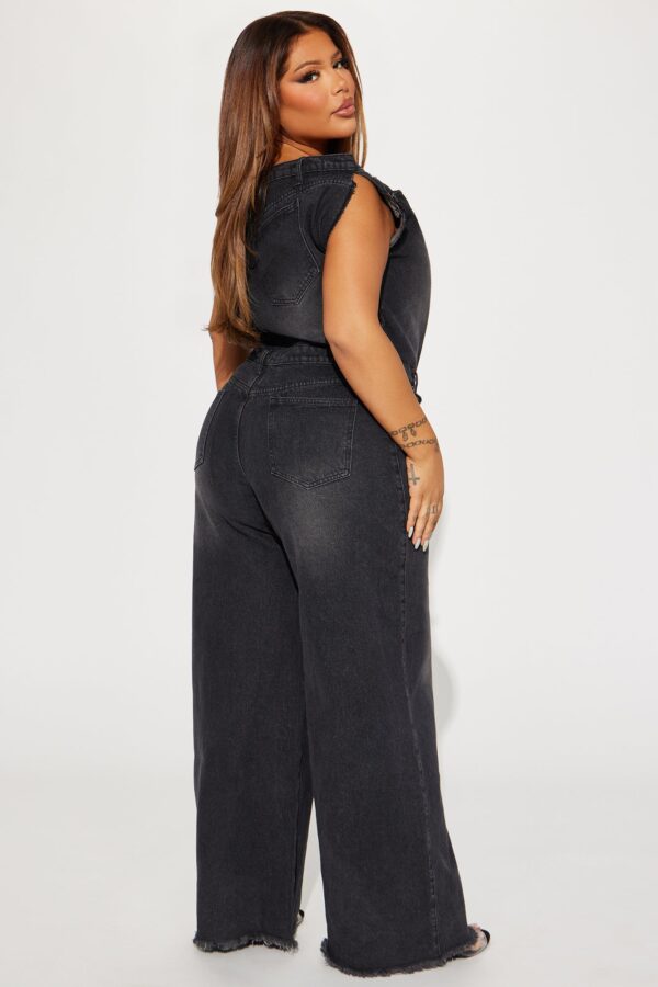 Jumpsuit in Black and Denim 100% cotton
