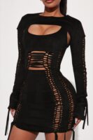 Yovanna Mini Dress Set - Black