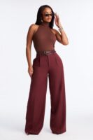Wide-Leg Trousers in Wine