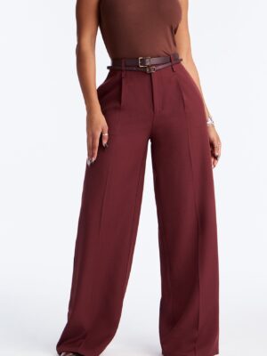 Wide-Leg Trousers in Wine