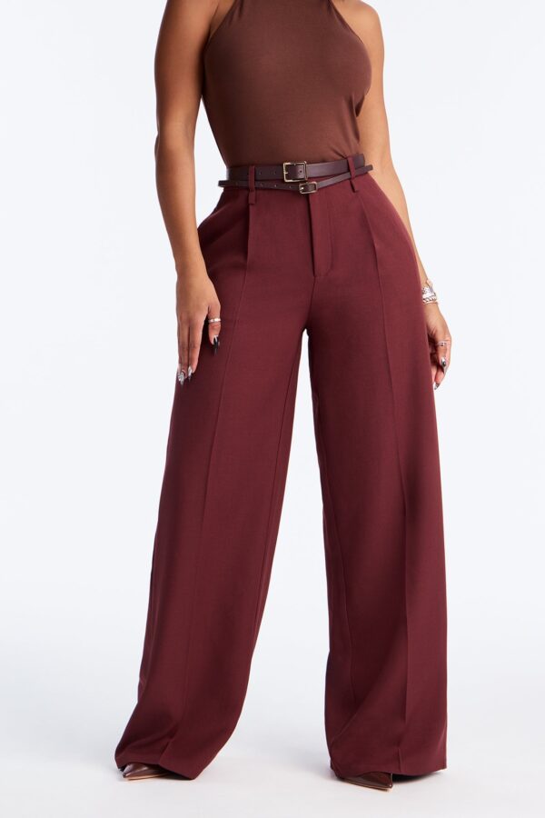 Wide-Leg Trousers in Wine