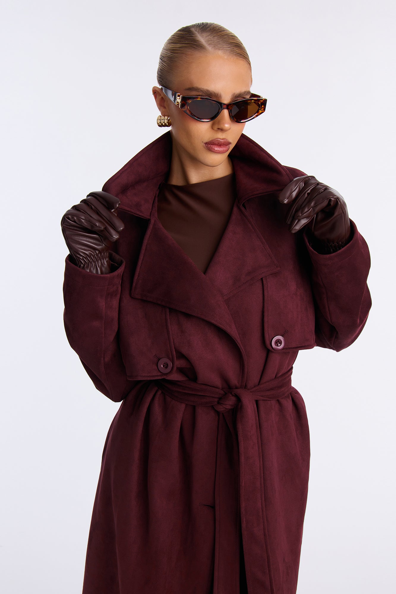 Coat in Burgundy 96% polyester