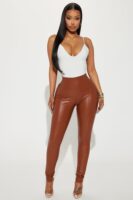Cognac High-Waist Leggings